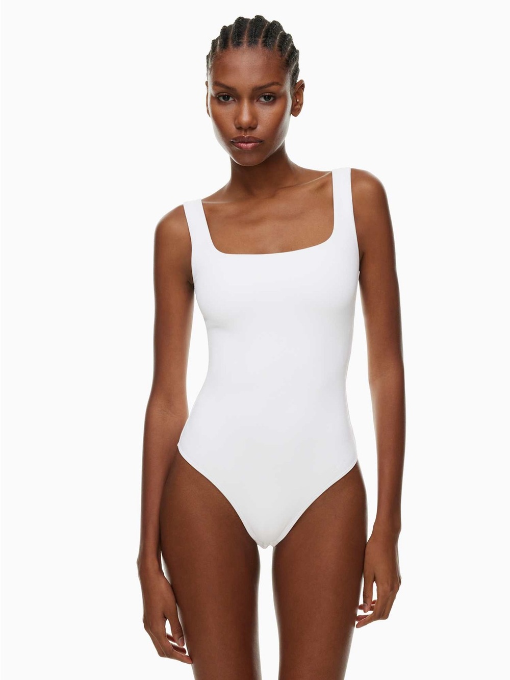 Aritzia Babaton Original Contour Squareneck Bodysuit White Size Small